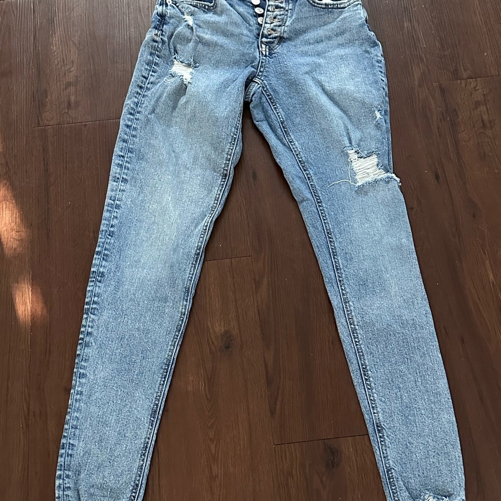 Maurices Light Blue Distressed Skinny Jeans